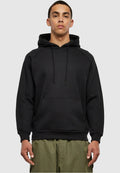 Schwarzer Basic Hoody für Herren ohne Print aus schwerem Stoff
